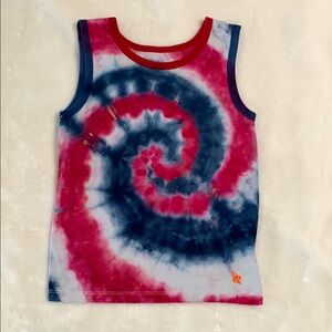 Old Navy Red and Blue Tie-Dye Tank Top 4T